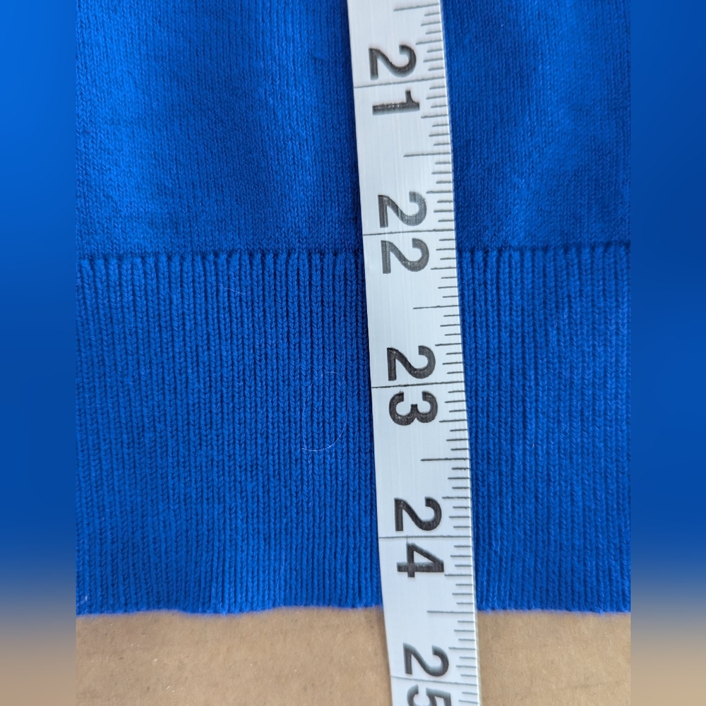 Boden Women's Royal Blue Crewneck Knit Sweater Button Sleeve Deco Sz M EUC - Picture 13 of 14